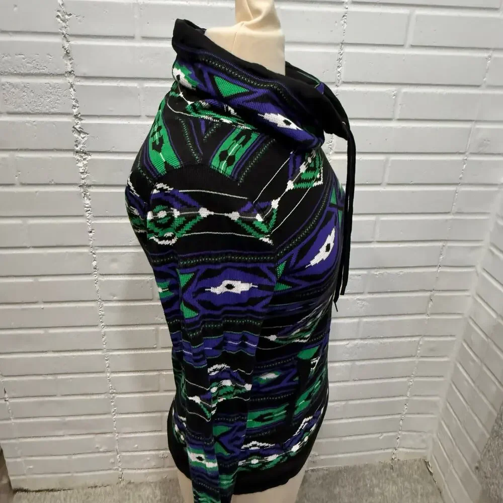 Lauren Ralph Lauren Active Aztec Southwest Thermal Cowl Neck Sweatshirt Top Med - Picture 2 of 13